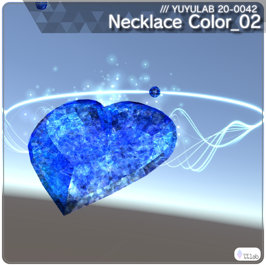 YUYULAB 20-0042 Accessory ハートクリスタルアクセサリー 【MA対応・VRchat想定】