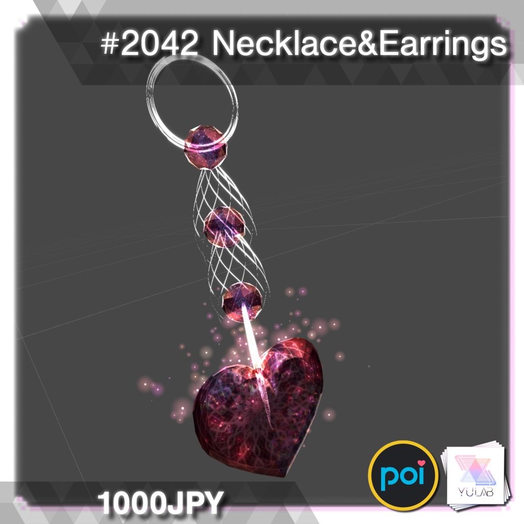 YUYULAB #2042 Accessory ネックレレス&イヤリングセット 【VRchat想定】