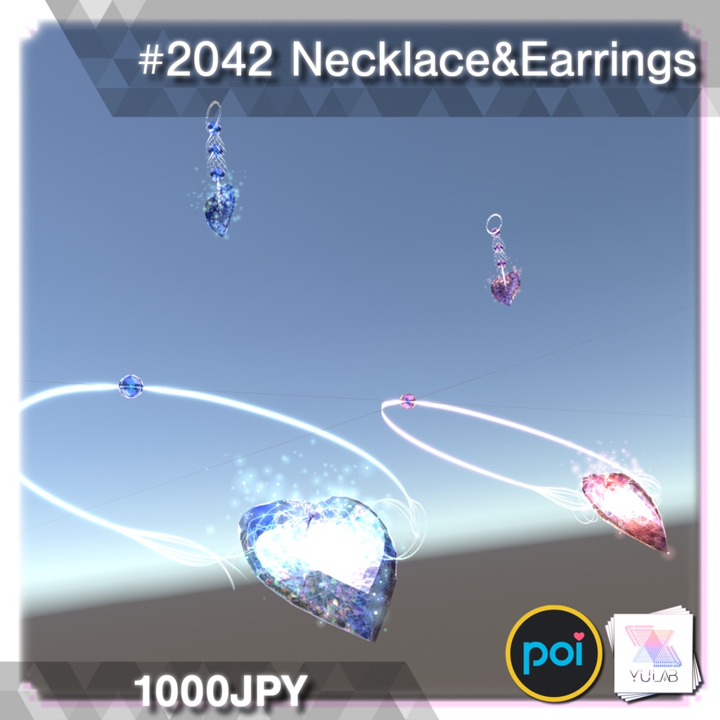 YUYULAB #2042 Accessory ネックレレス&イヤリングセット 【VRchat想定】