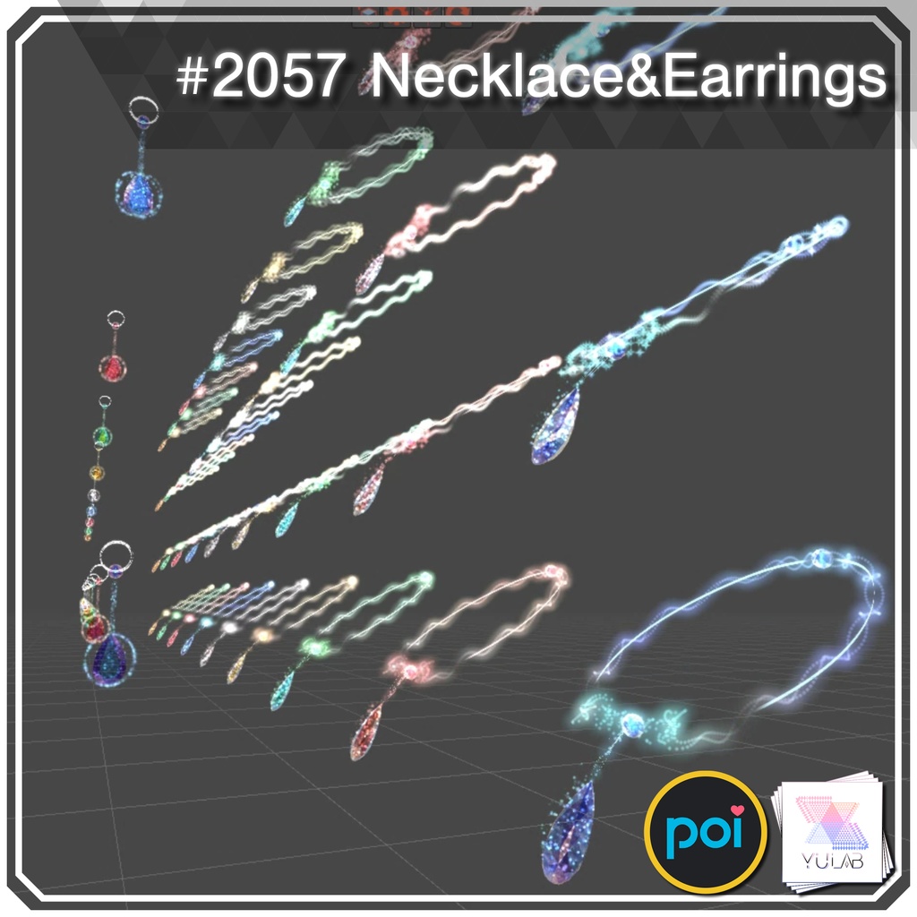 YUYULAB #2057 Accessory ネックレレス&イヤリングセット 【VRchat想定】