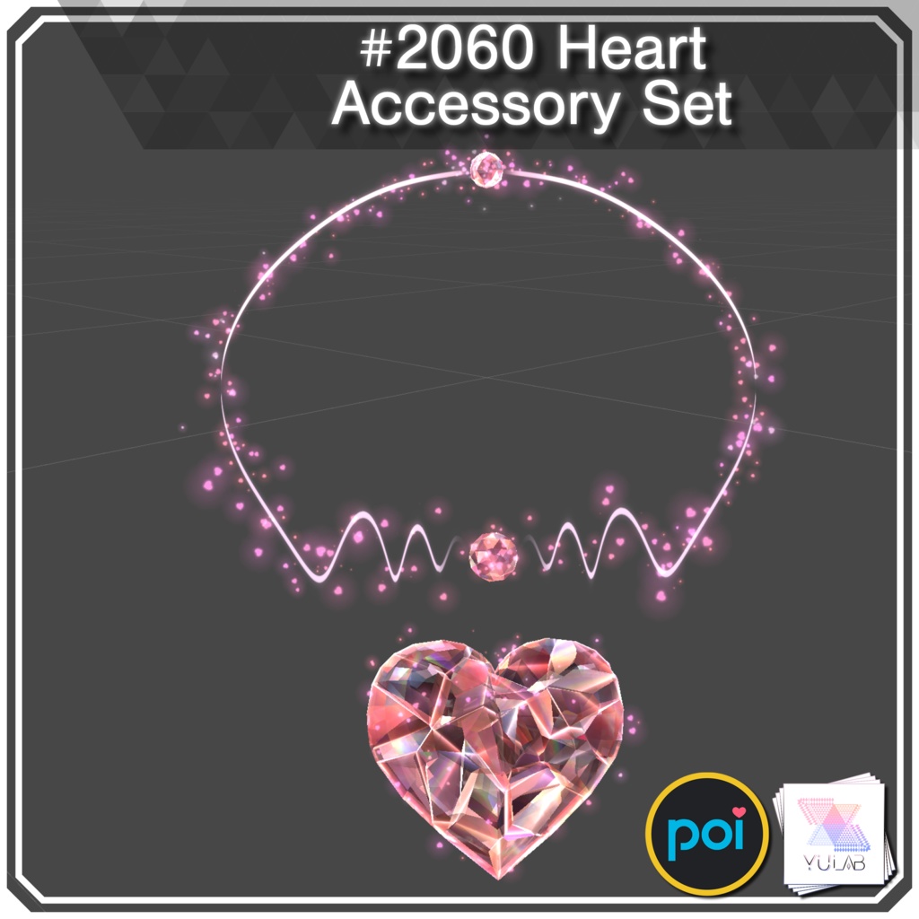 YUYULAB #2060 Accessory ハートアクセサリセット 【VRchat想定】