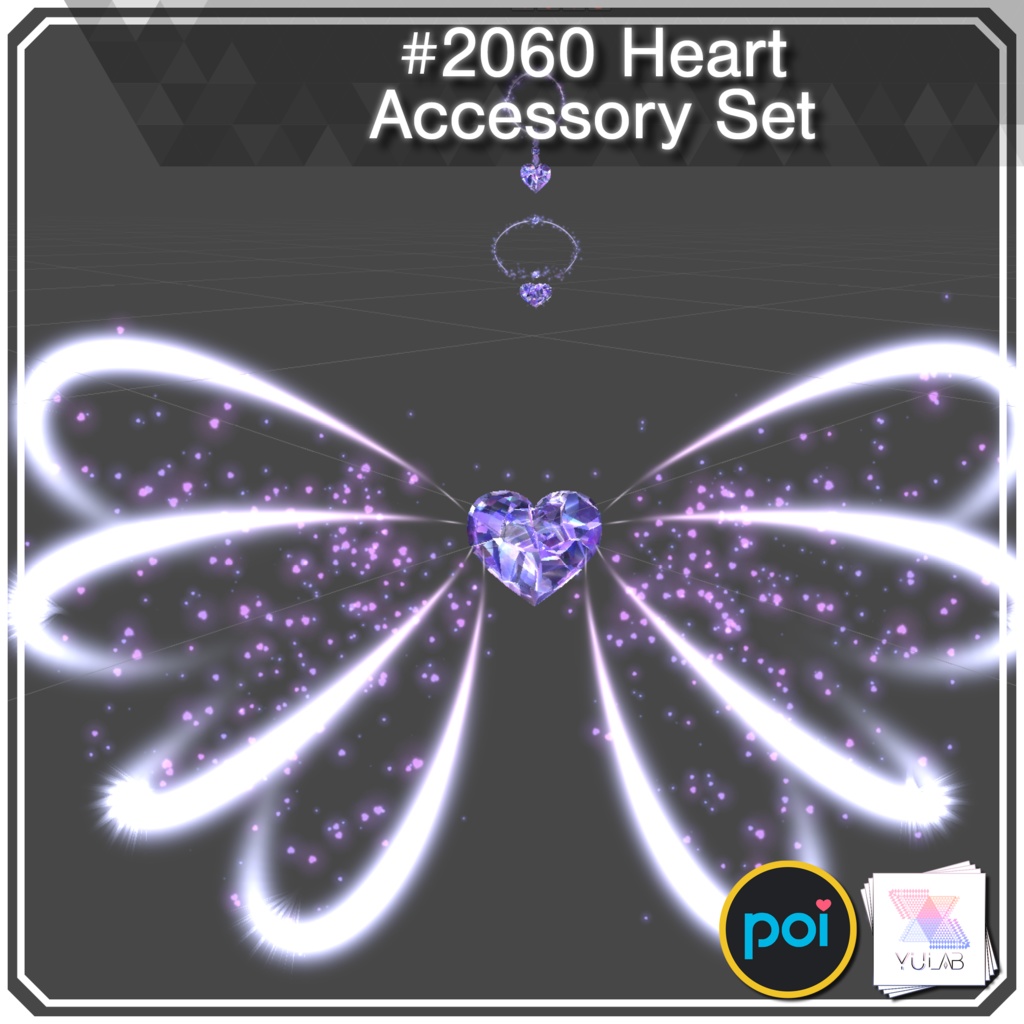 YUYULAB #2060 Accessory ハートアクセサリセット 【VRchat想定】