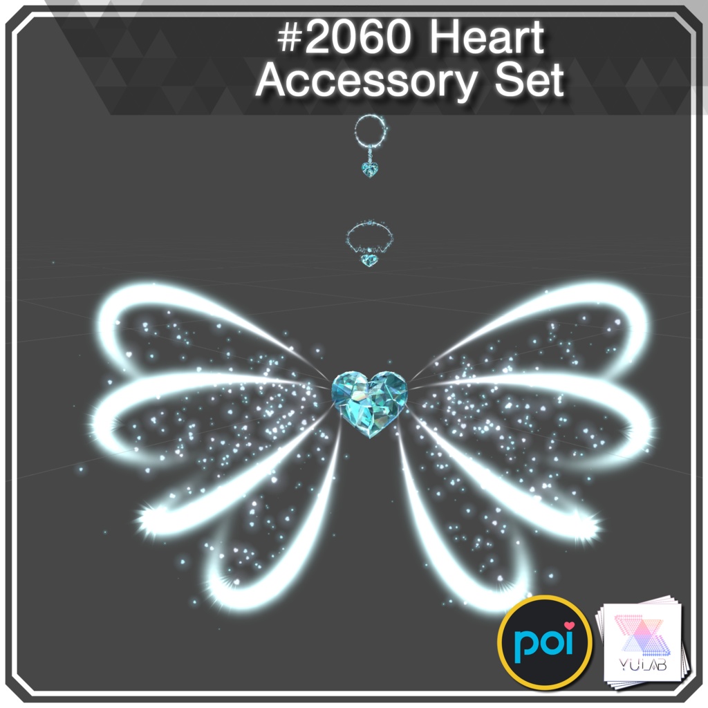 YUYULAB #2060 Accessory ハートアクセサリセット 【VRchat想定】