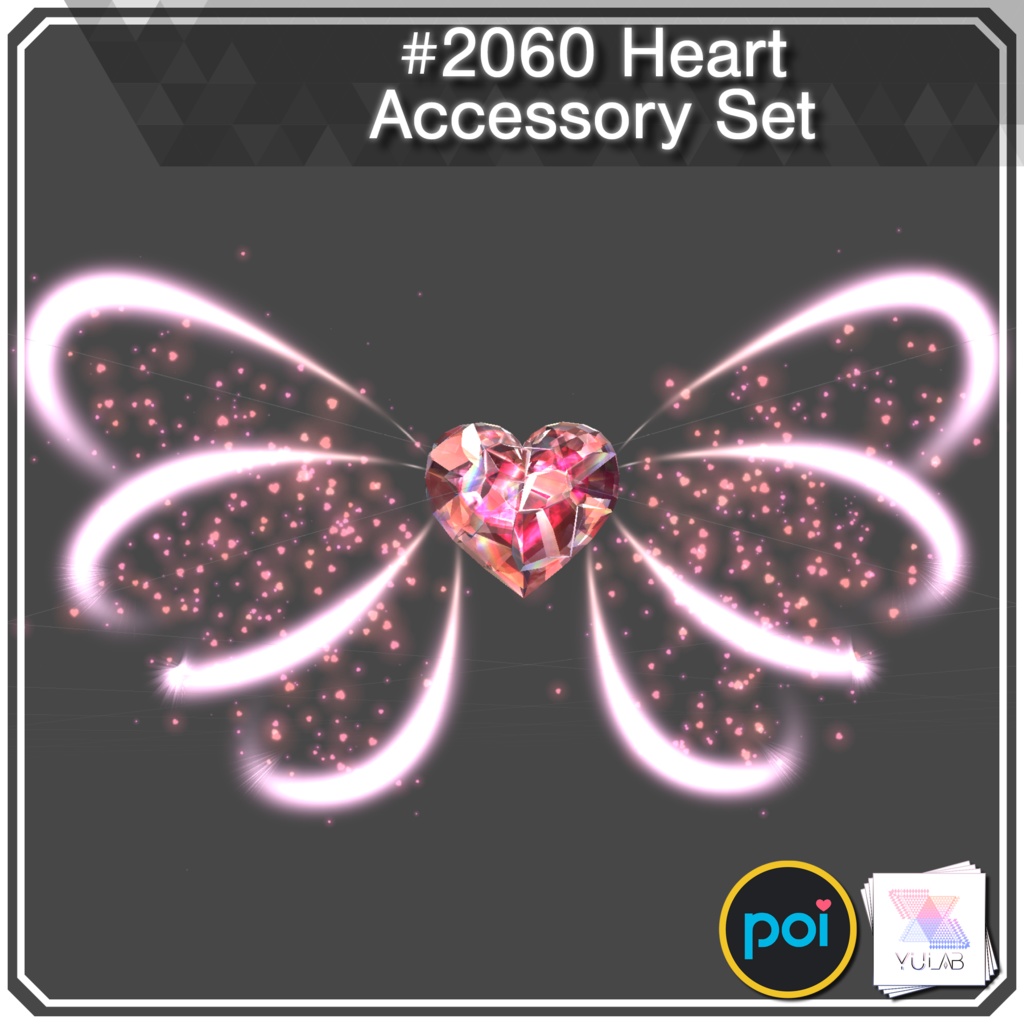 YUYULAB #2060 Accessory ハートアクセサリセット 【VRchat想定】