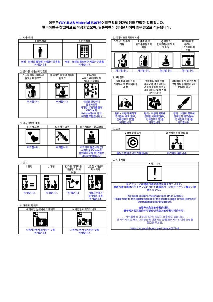 YUYULAB #3079 Material コスチュームマテリアル 【VRchat想定】