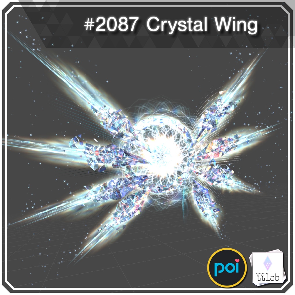 YUYULAB #2087 Accessory クリスタルウィング 【VRchat想定】