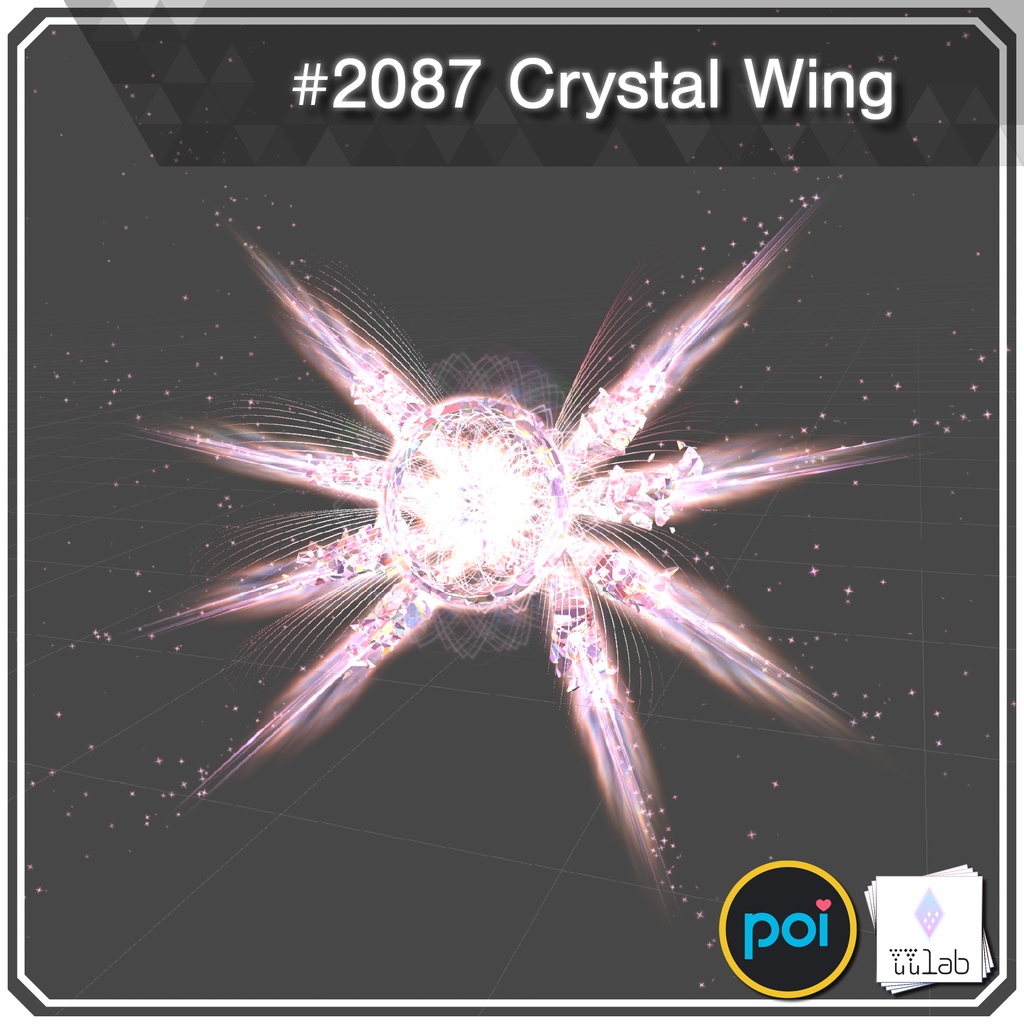 YUYULAB #2087 Accessory クリスタルウィング 【VRchat想定】