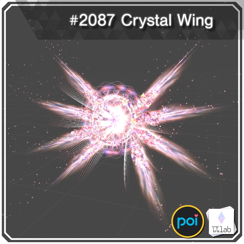 YUYULAB #2087 Accessory クリスタルウィング 【VRchat想定】