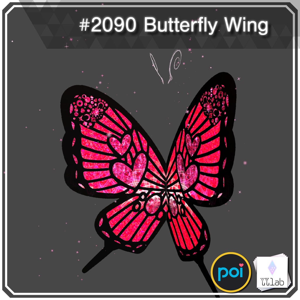 YUYULAB #2090 Accessory バタフライウィング 【VRchat想定】