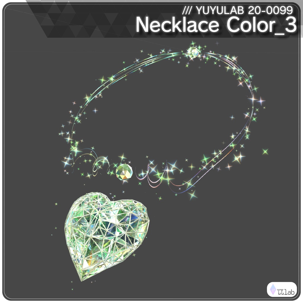 YUYULAB 20-2099 Accessory ハートクリスタルアクセサリー 【VRchat想定】