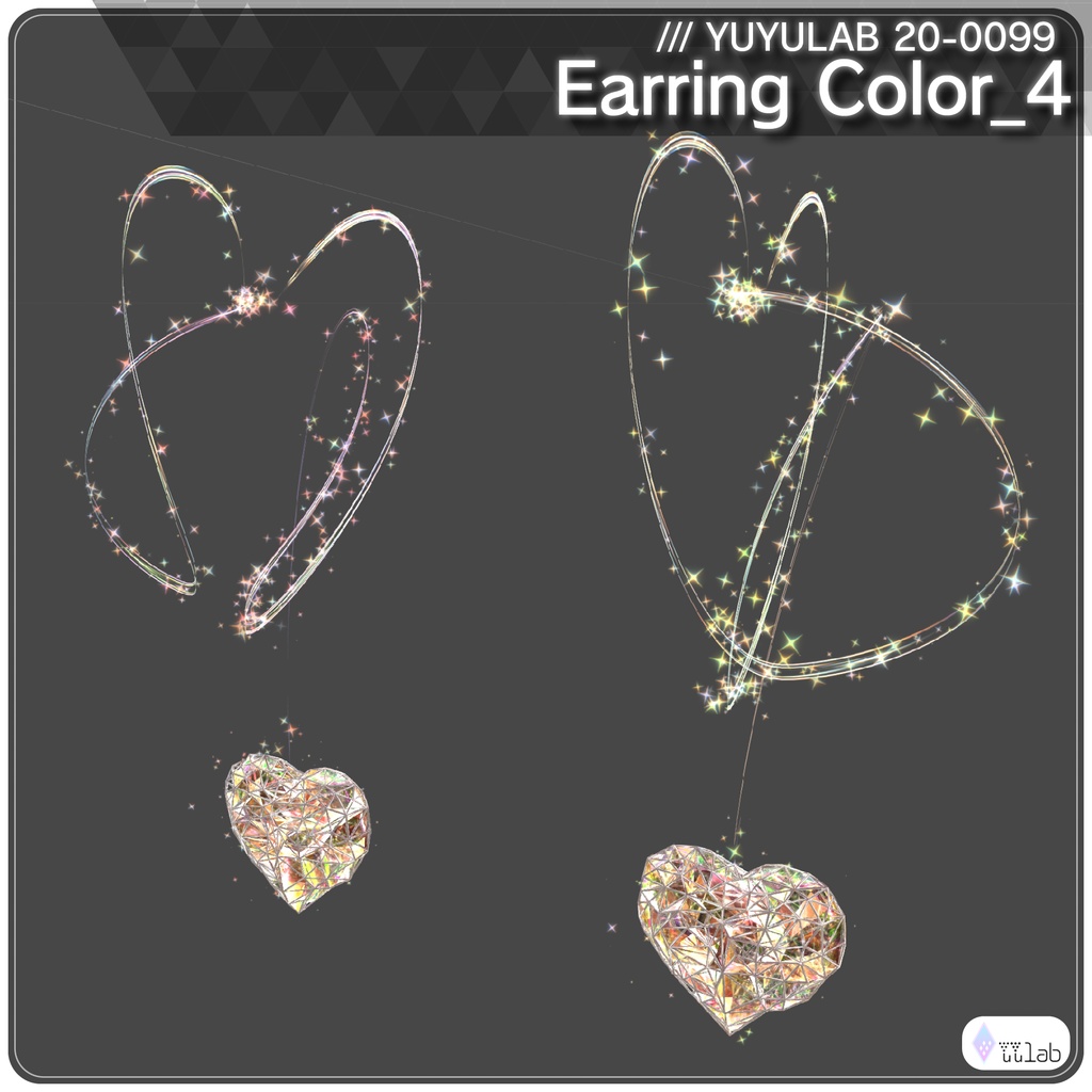 YUYULAB 20-2099 Accessory ハートクリスタルアクセサリー 【VRchat想定】