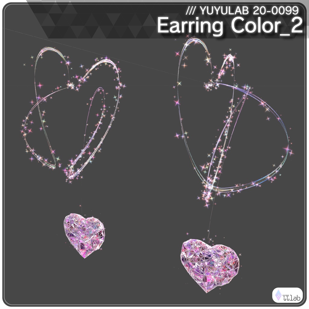 YUYULAB 20-2099 Accessory ハートクリスタルアクセサリー 【VRchat想定】