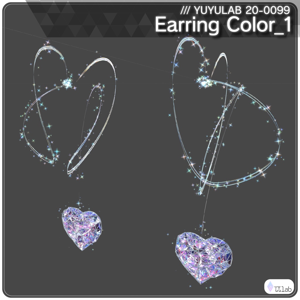 YUYULAB 20-2099 Accessory ハートクリスタルアクセサリー 【VRchat想定】