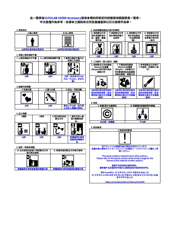 YUYULAB #2099 Accessory ハートネックレス&イヤリング 【VRchat想定】