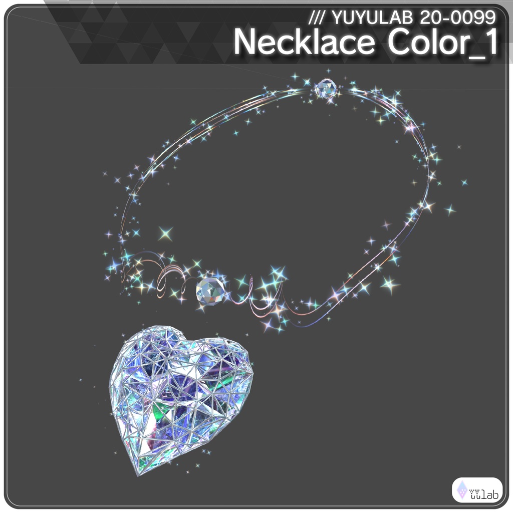 YUYULAB 20-2099 Accessory ハートクリスタルアクセサリー 【VRchat想定】