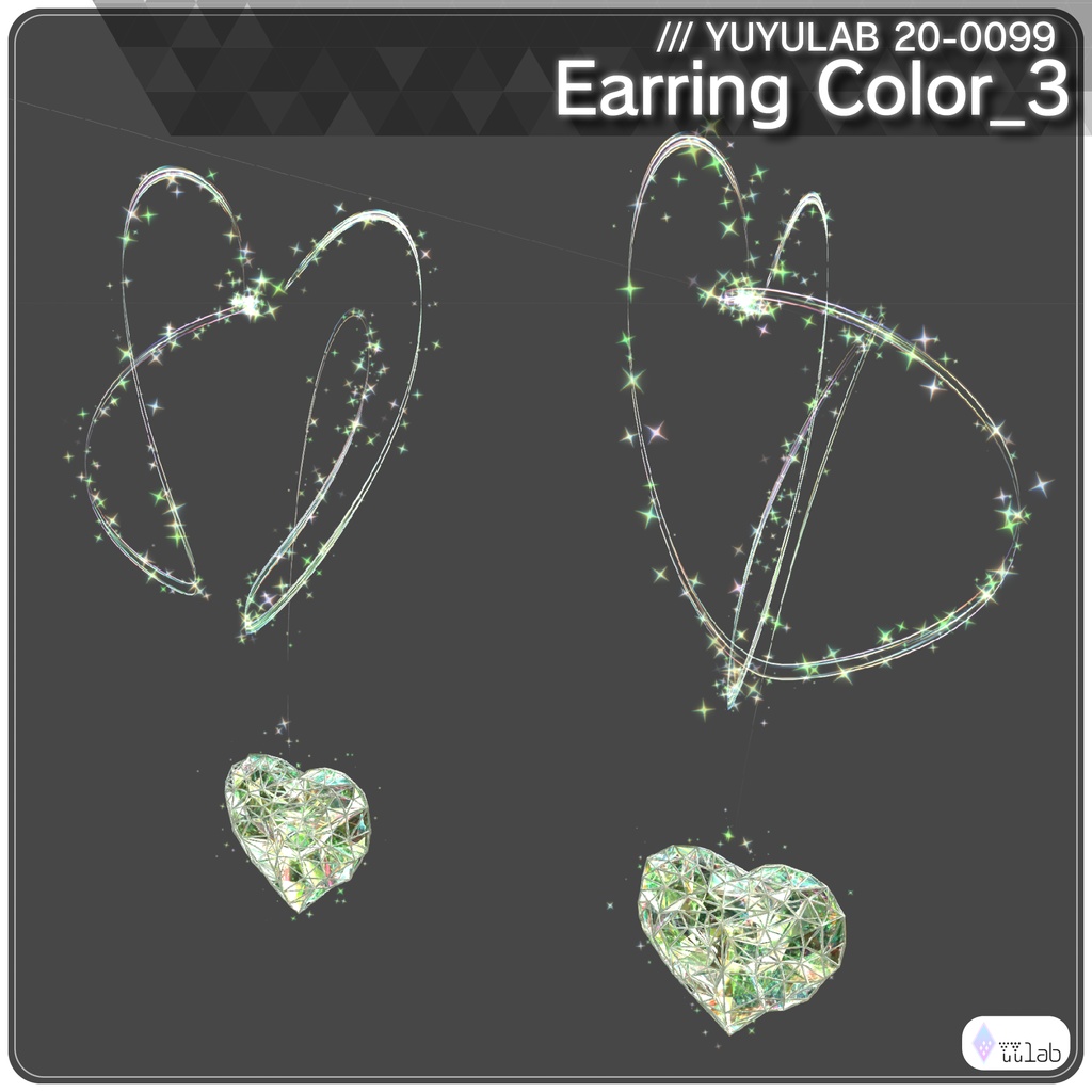YUYULAB 20-2099 Accessory ハートクリスタルアクセサリー 【VRchat想定】