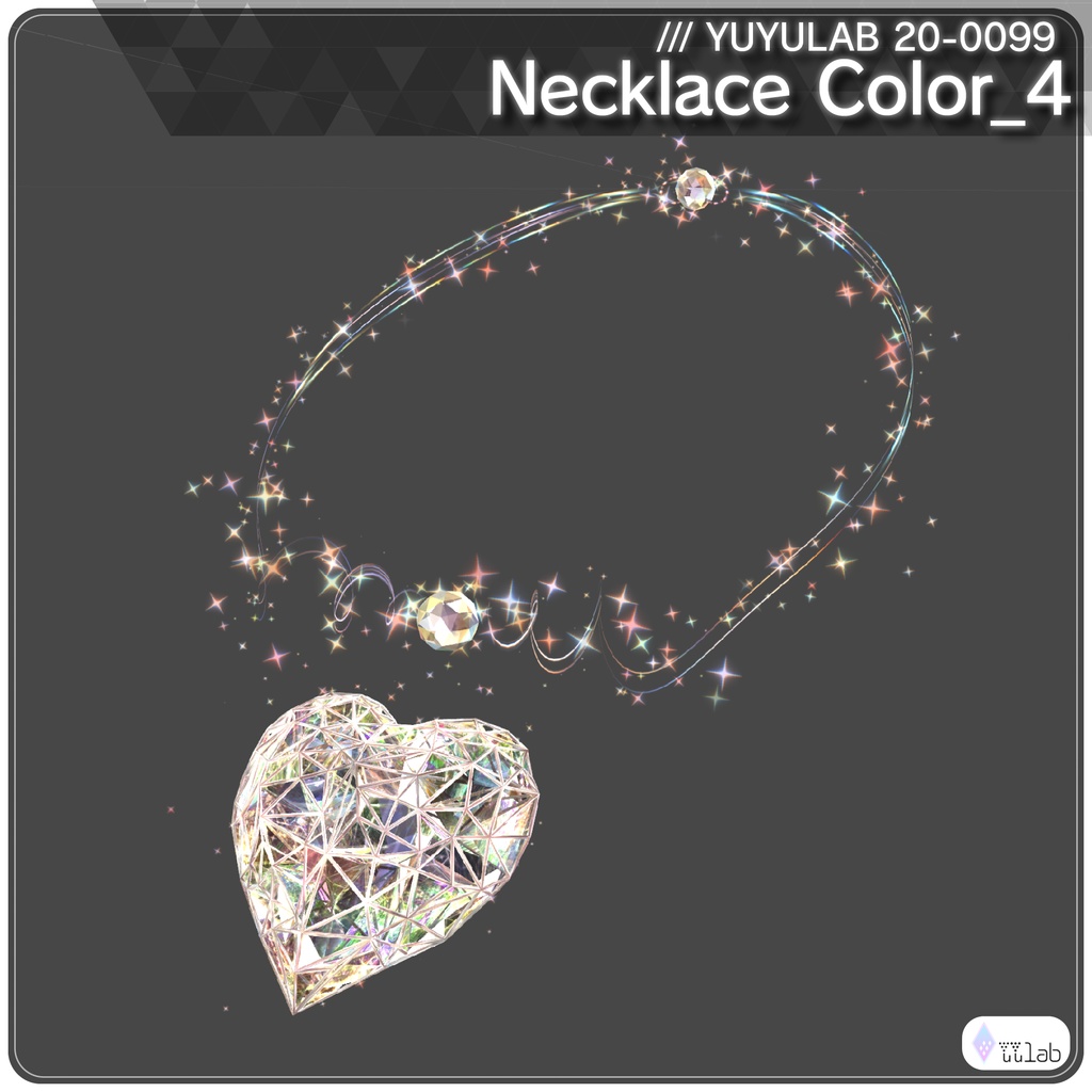 YUYULAB 20-2099 Accessory ハートクリスタルアクセサリー 【VRchat想定】