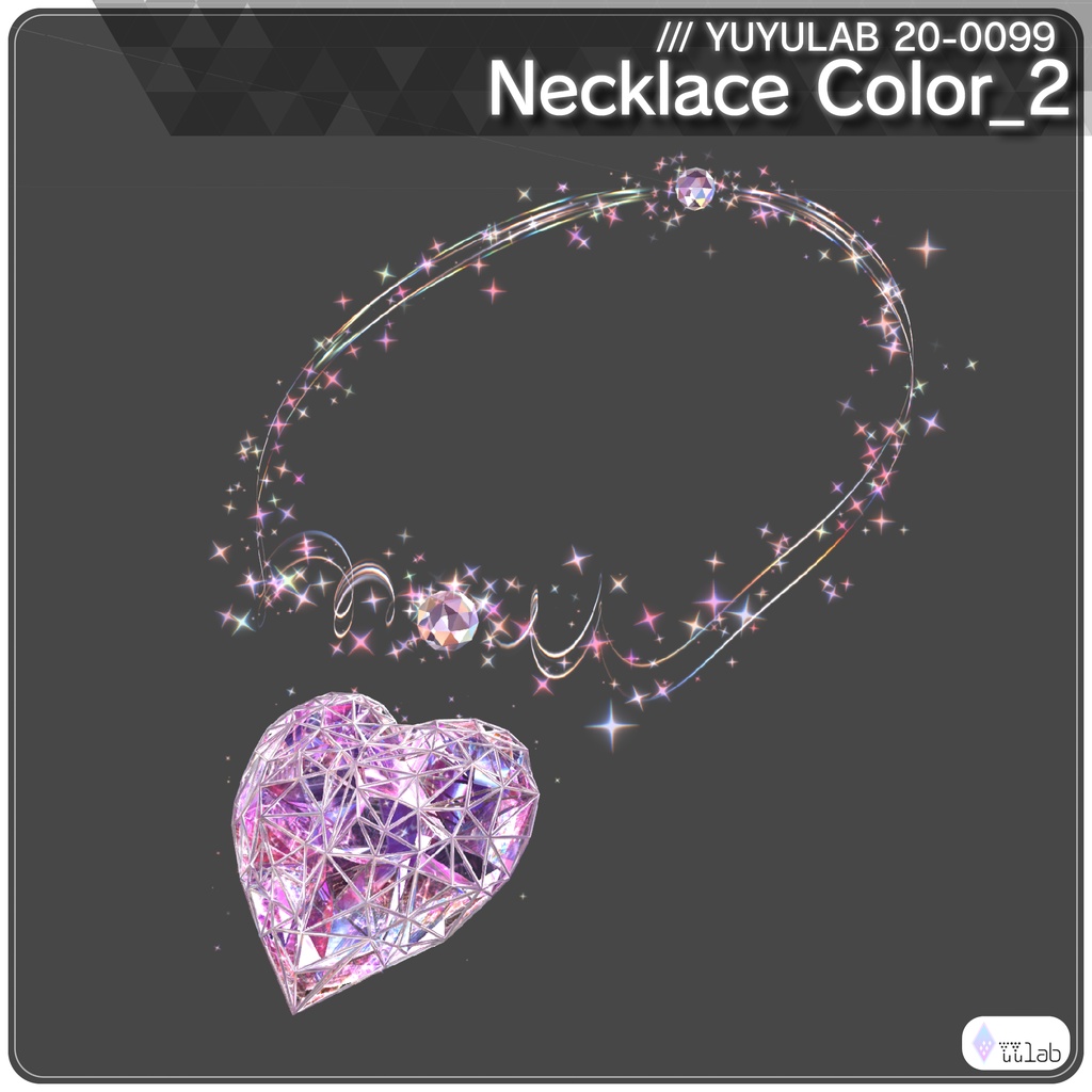 YUYULAB 20-2099 Accessory ハートクリスタルアクセサリー 【VRchat想定】