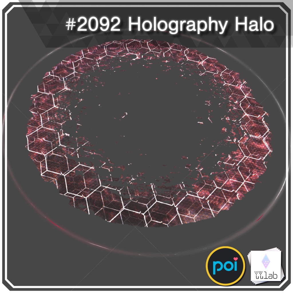 YUYULAB #2092 Accessory ホログラフィーヘイロウ 【VRchat想定】