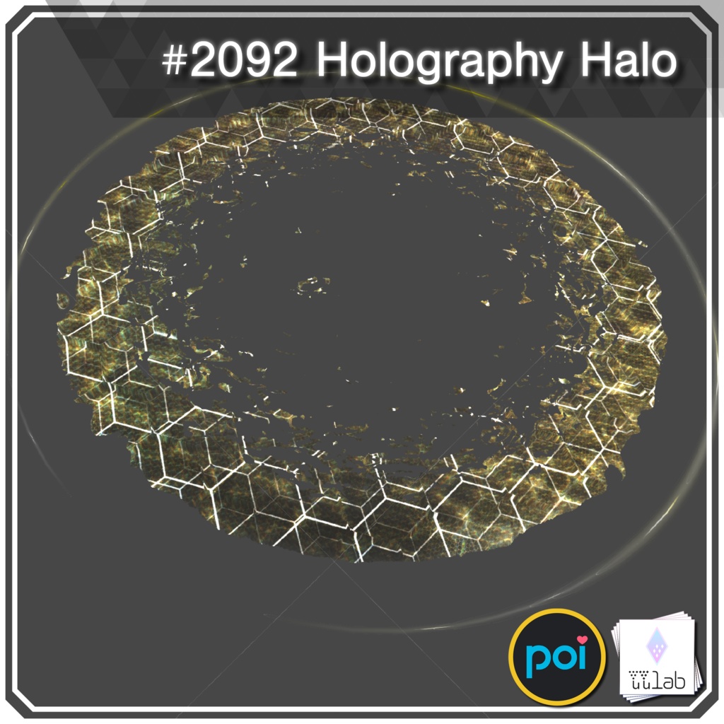 YUYULAB #2092 Accessory ホログラフィーヘイロウ 【VRchat想定】