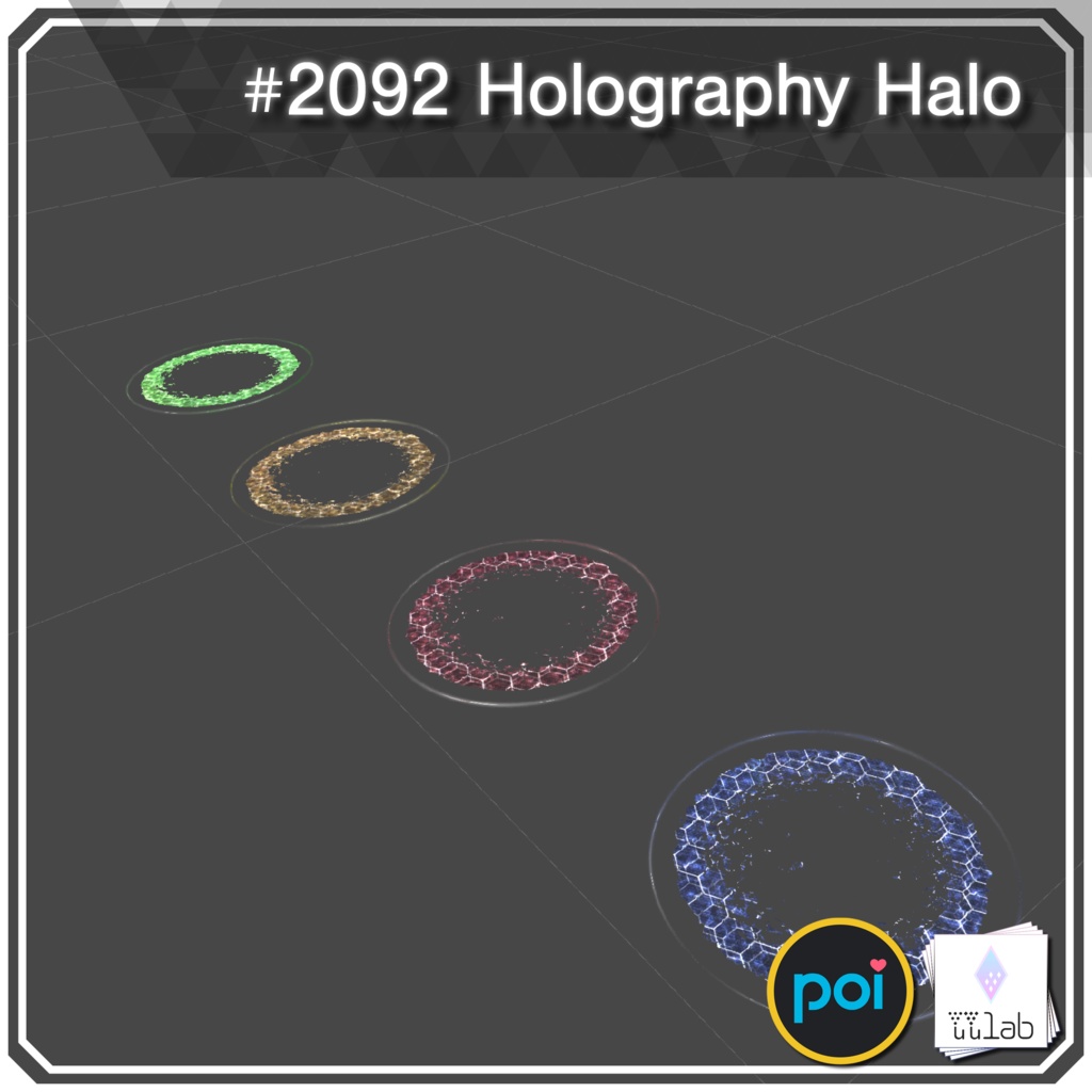 YUYULAB #2092 Accessory ホログラフィーヘイロウ 【VRchat想定】