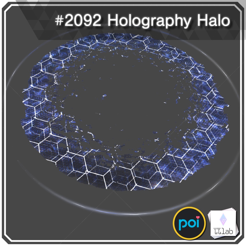 YUYULAB #2092 Accessory ホログラフィーヘイロウ 【VRchat想定】