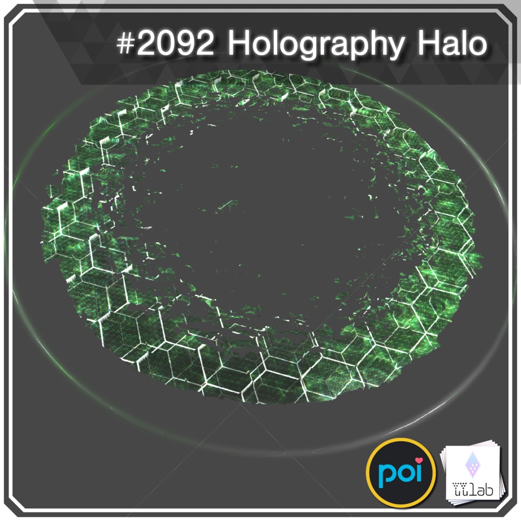 YUYULAB #2092 Accessory ホログラフィーヘイロウ 【VRchat想定】