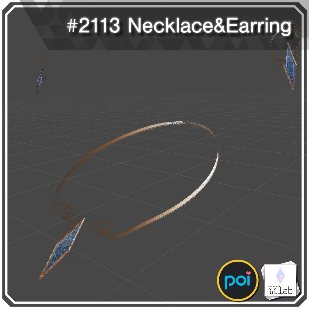 YUYULAB #2113 Accessory ネックレス&イヤリング【VRchat想定】