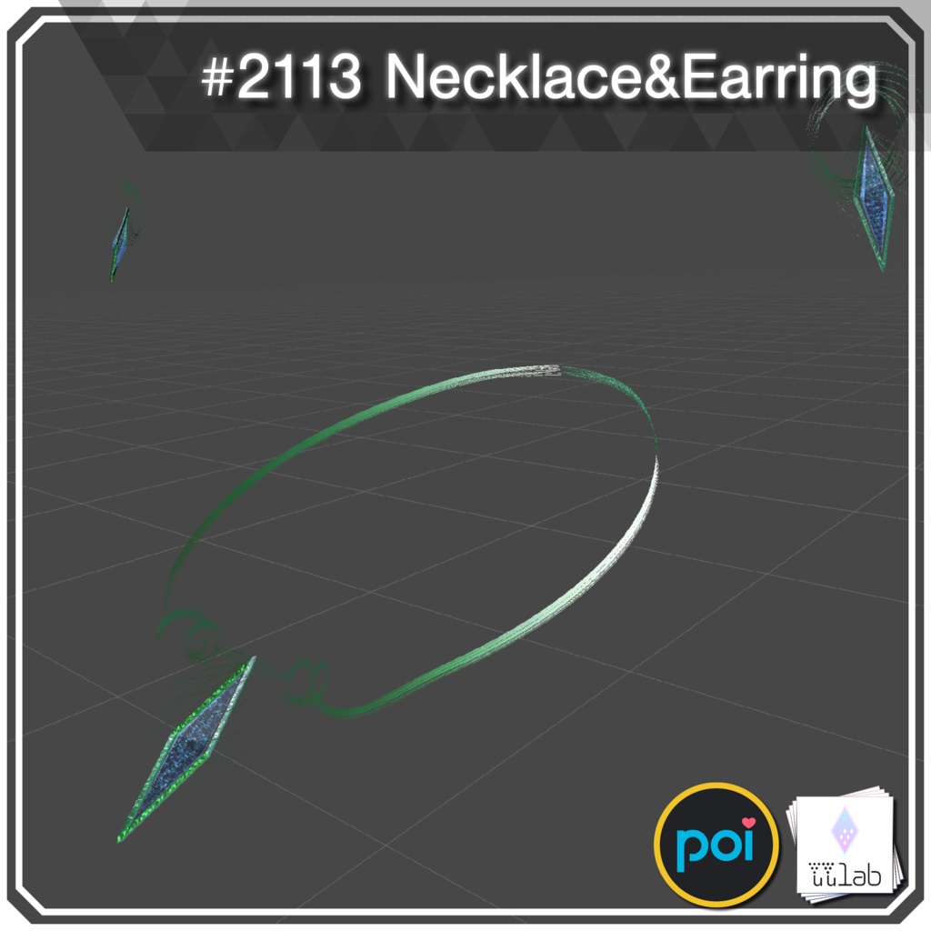 YUYULAB #2113 Accessory ネックレス&イヤリング【VRchat想定】