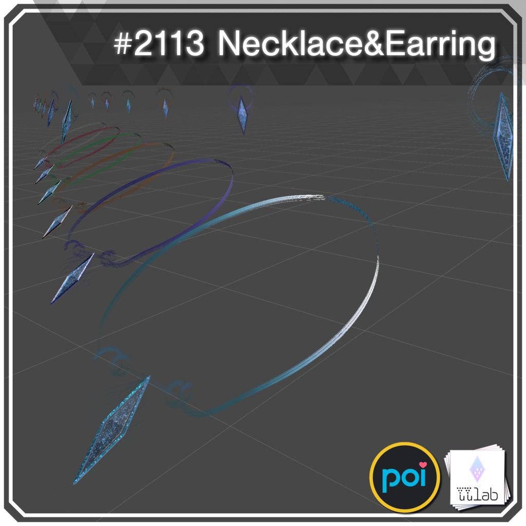 YUYULAB #2113 Accessory ネックレス&イヤリング【VRchat想定】