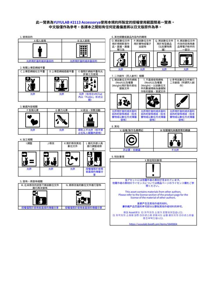 YUYULAB #2113 Accessory ネックレス&イヤリング【VRchat想定】