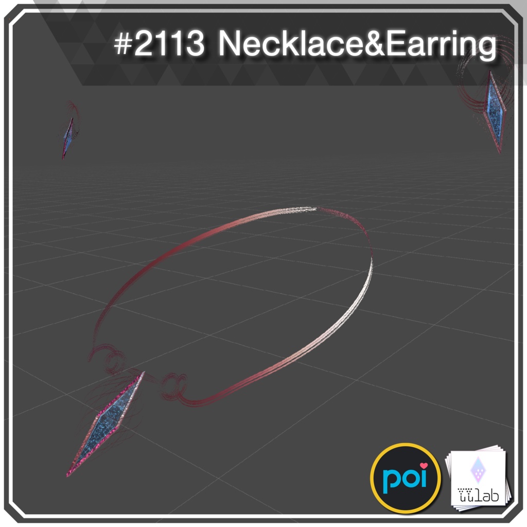 YUYULAB #2113 Accessory ネックレス&イヤリング【VRchat想定】