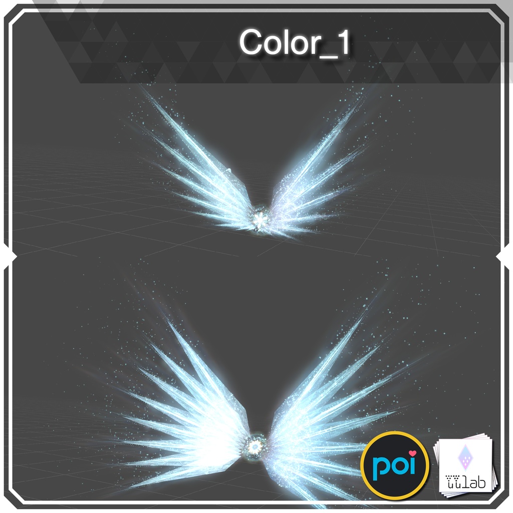 YUYULAB #2132 Accessory クリスタルウィング【VRchat想定】