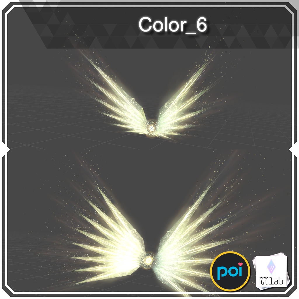 YUYULAB #2132 Accessory クリスタルウィング【VRchat想定】