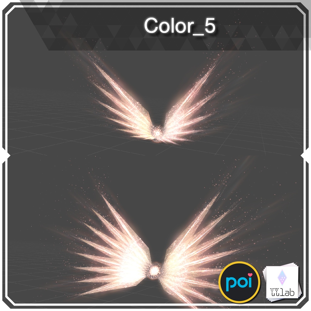 YUYULAB #2132 Accessory クリスタルウィング【VRchat想定】