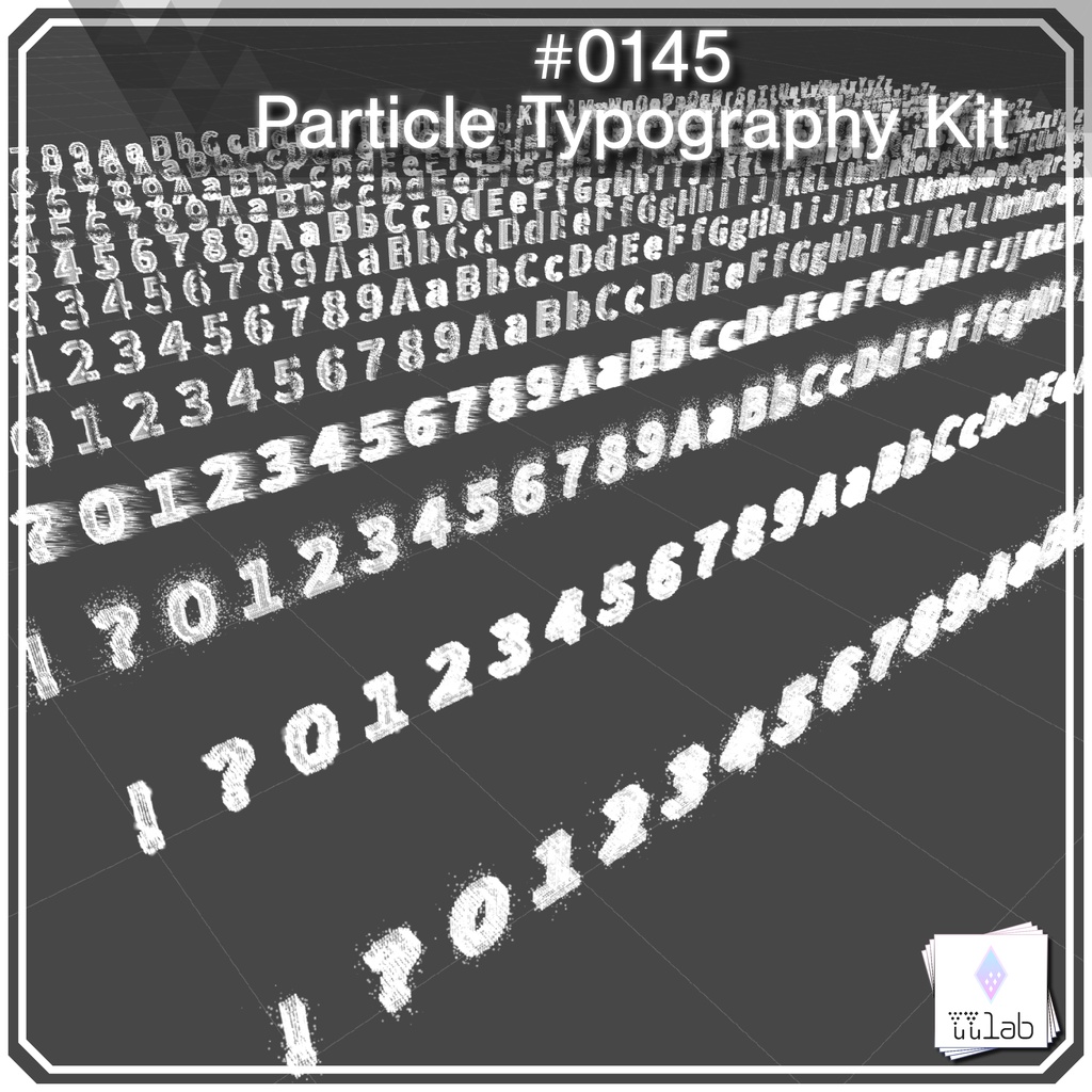 YUYULAB #0145 Particle 英数文字パーティクルセット【VRchat想定】