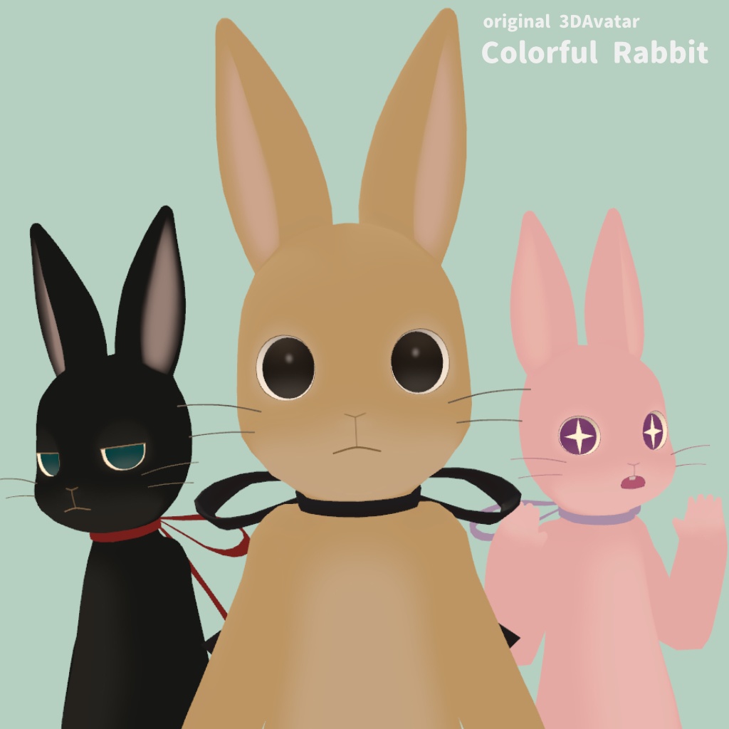 【VRChat向け PC/Quest対応モデル】ColorfulRabbit