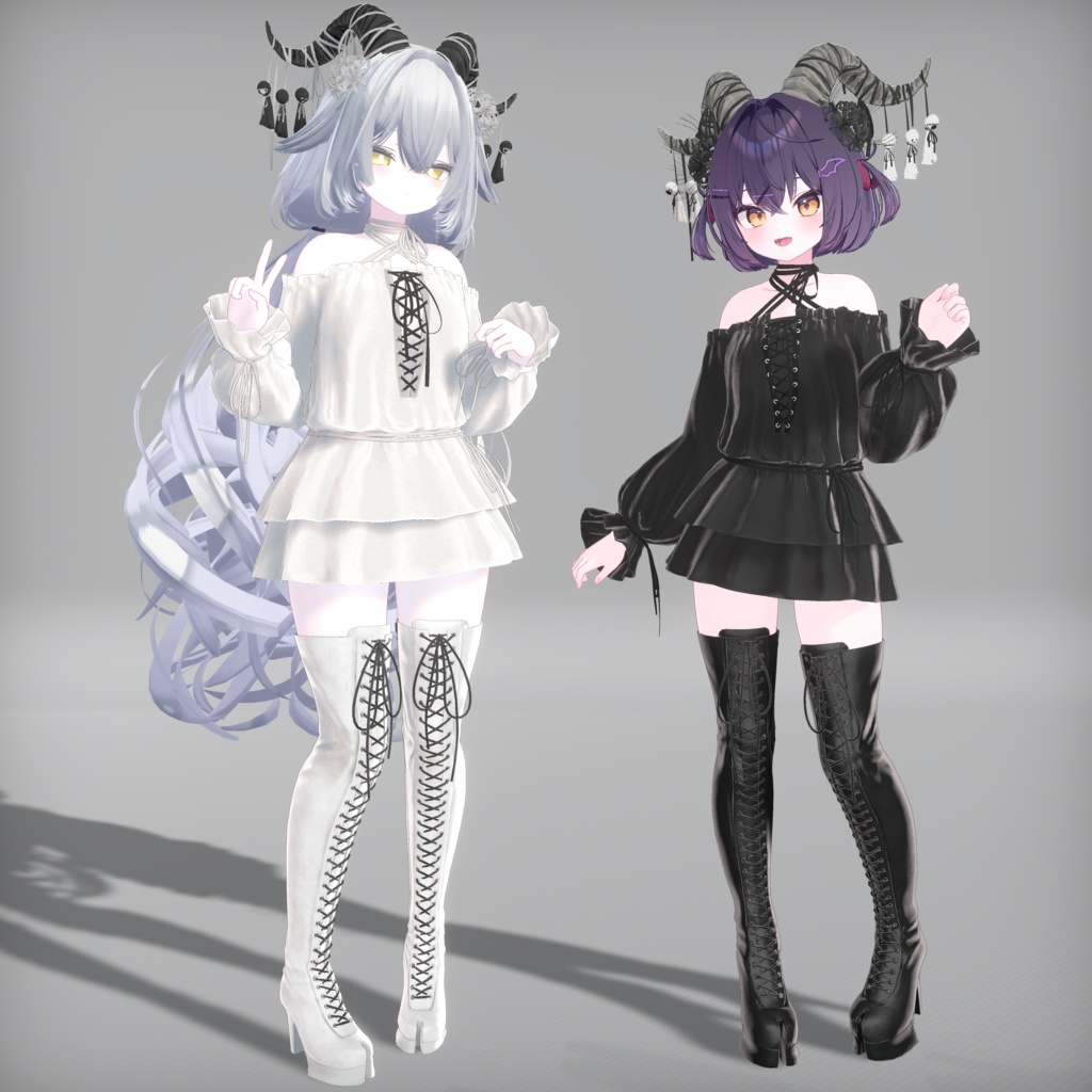 【10アバター対応】Lace Up Dress Outfit