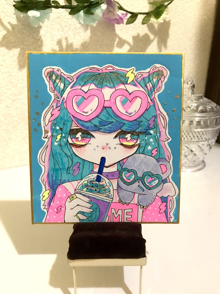 【ミニ色紙】創作女子