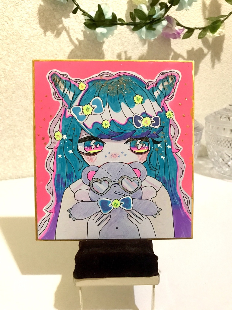 【ミニ色紙】創作女子