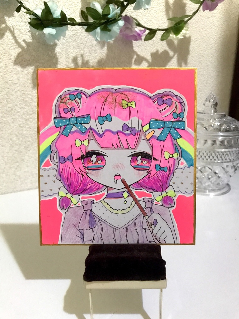 【ミニ色紙】創作女子