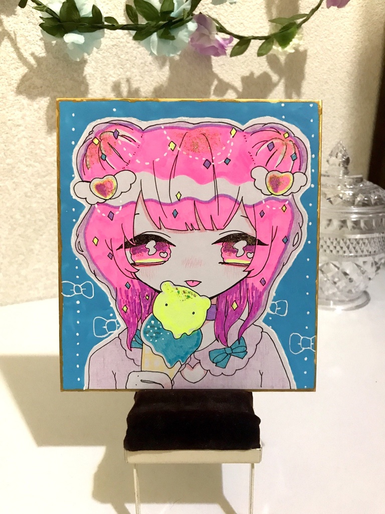 【ミニ色紙】創作女子