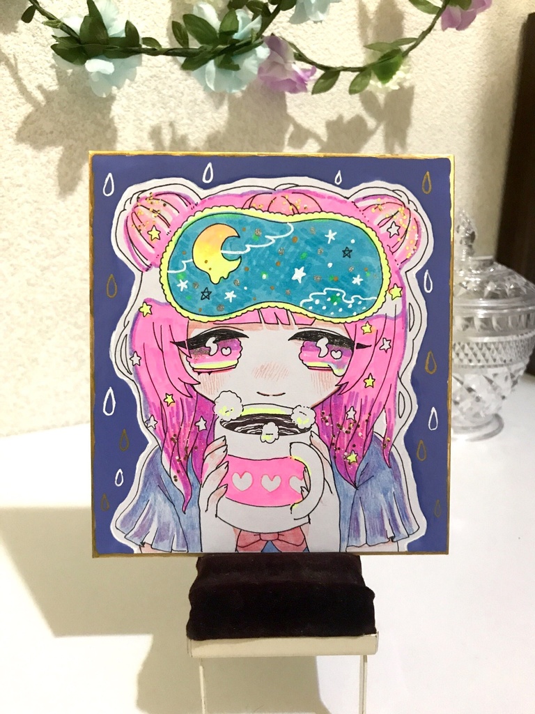 【ミニ色紙】創作女子