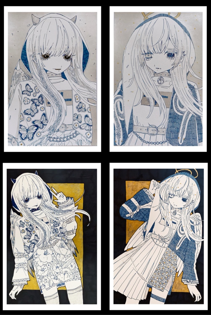 【原画】😈🦋🌸&😇🐍🌹