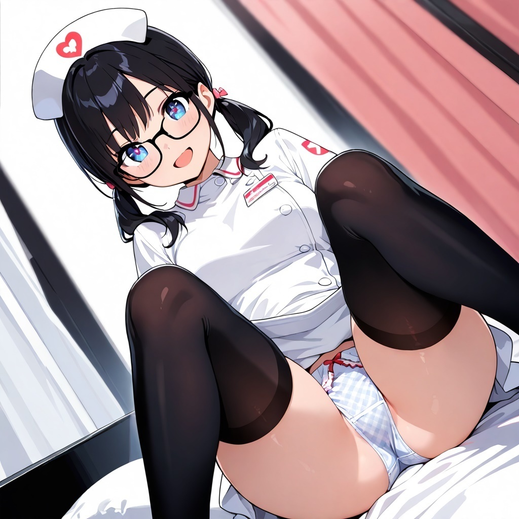 ミニスカナースのM字パンチラ