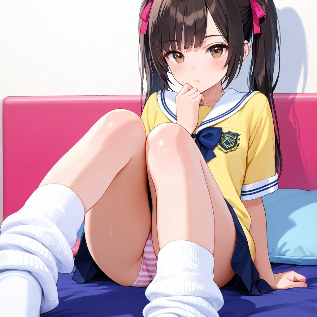 ルーズソックスJKのM字パンチラ Vol.4