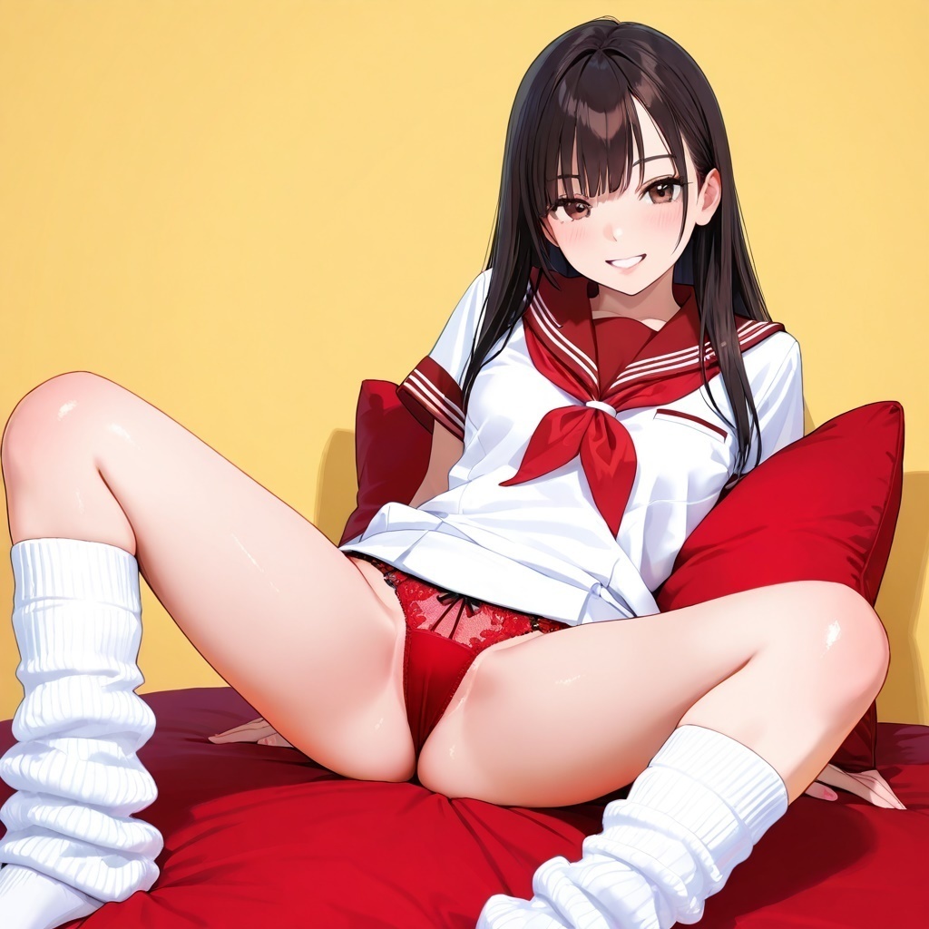 ルーズソックスJKのM字パンチラ Vol.4