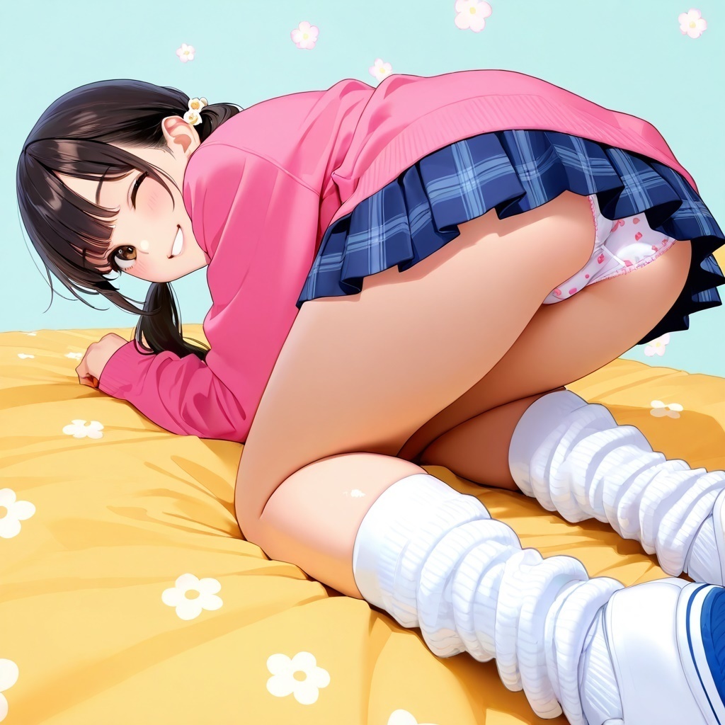 ルーズソックスJKの四つん這いパンチラ Vol.3