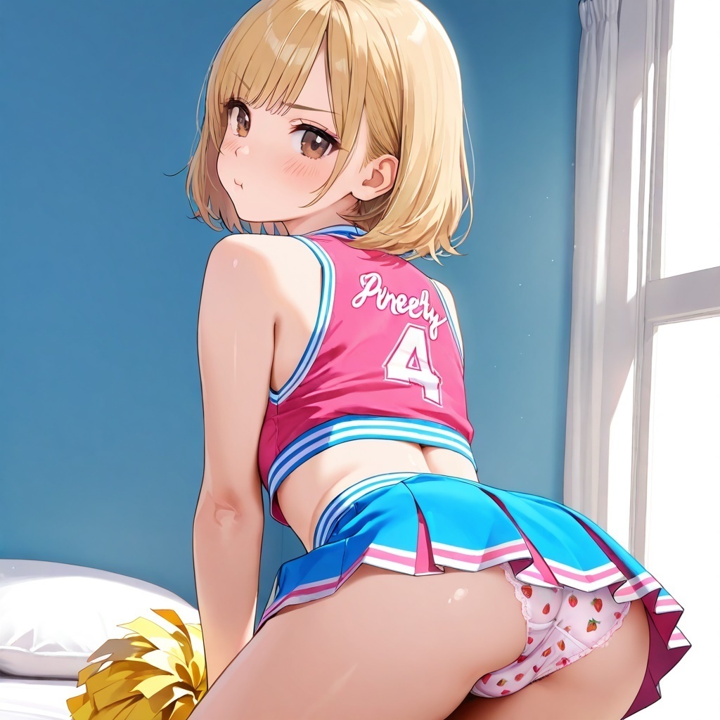 生パンチアガールの四つん這いパンチラ