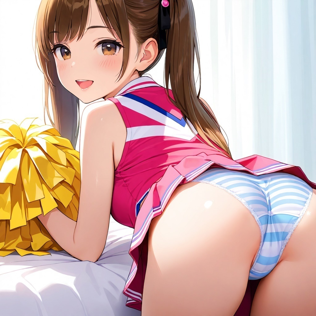 生パンチアガールの四つん這いパンチラ